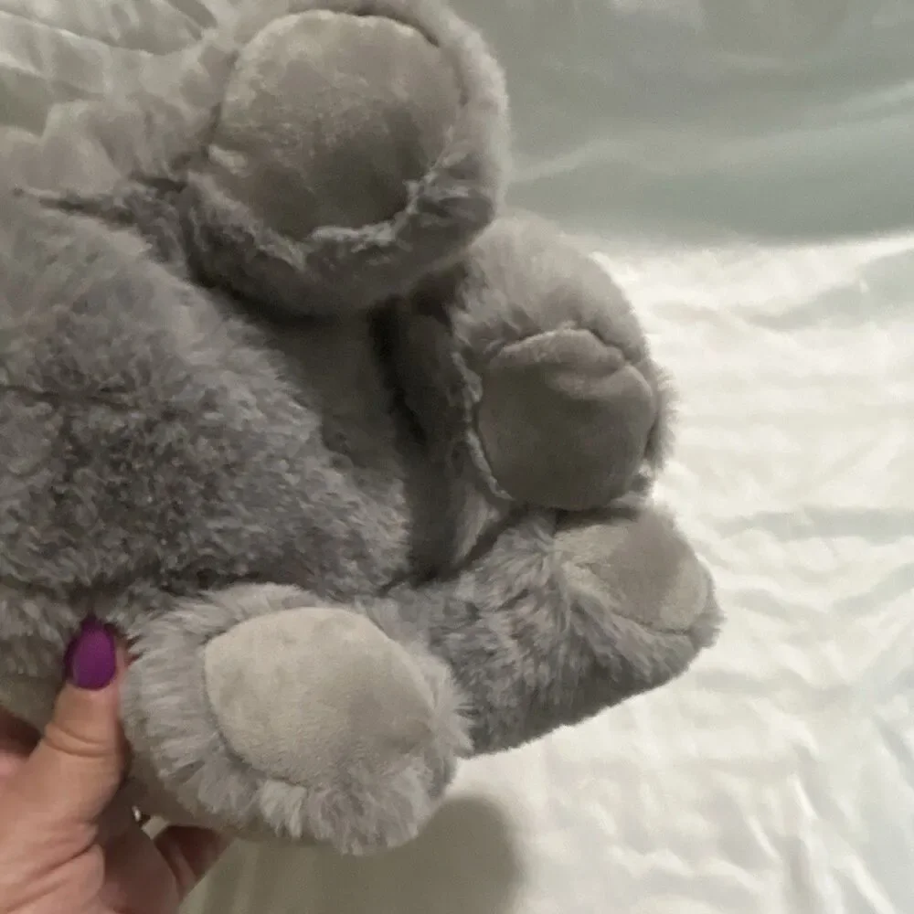 Celebrate Gray Bulldog Plush Doll Red Collar Washable Small 2018 MPN 356345
